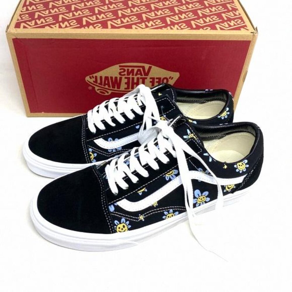VANS Old Skool Low Top Black Floral Suede Canvas VN0A5JMIY23 Sneakers Size Women - Picture 8 of 12